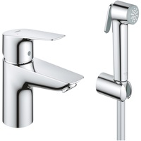 Set baterie lavoar Grohe Start Edge 23773001, 3/8'', marimea S, monocomanda, set dus igienic inclus, 1 pulverizare, Crom