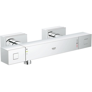 Baterie de dus Grohe Grohtherm Cube 34488000, 1/2'', termostat, aparent, protectie oparire, filtru impuritati, limitator, Crom
