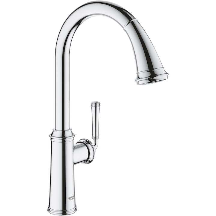 Смесител за кухня Grohe Gloucester 30422000, 3/8'', Тип C, Висок чучур, Извличащ се душ, Въртящ се, Хром