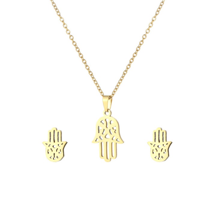 Sic Moda 4110 Nyaklánc szett, fülbevalóval, arany, hossza 45 cm