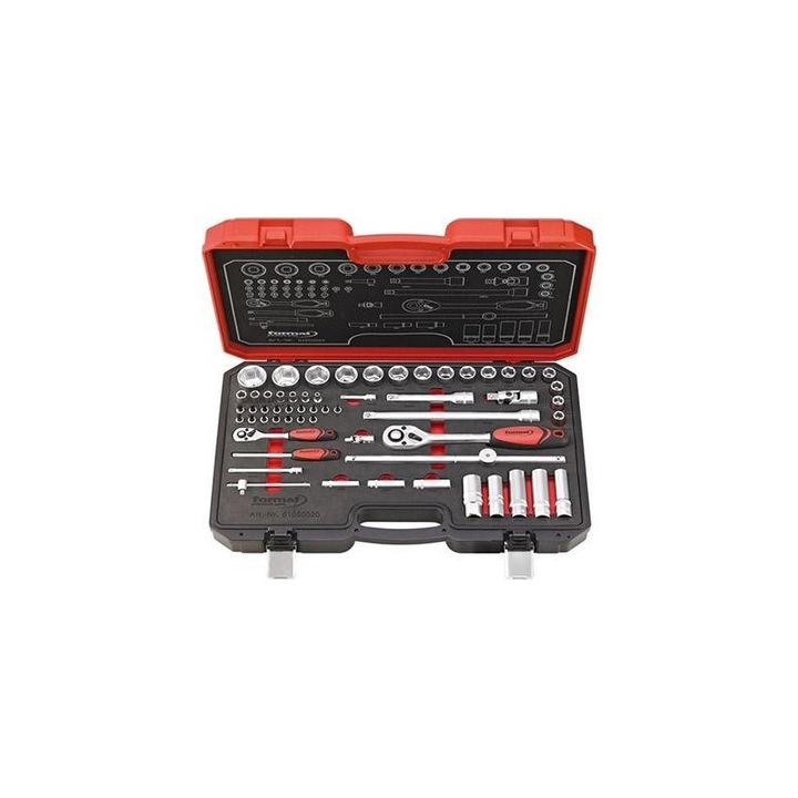 Trusa combinata biti pentru chei tubulare 1/4 si 1/2, 58 buc, FORMAT