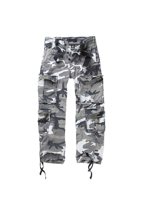 Pantaloni cargo pentru barbati Brandit Kalhoty, Imprimeu camuflaj, Bumbac, Gri/Alb, Alb/Gri