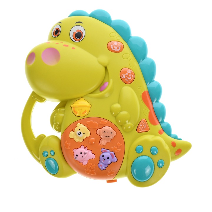 Jucarie muzicala dinozaur, cu luminite, verde - 3315347V