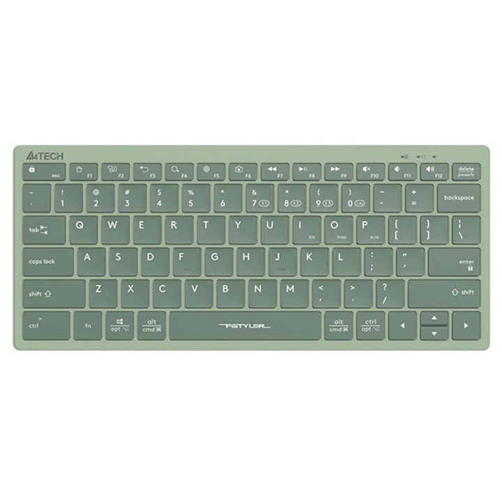 Tastatura fara fir, A4TECH, FBX51C FStyler, Bluetooth, Verde