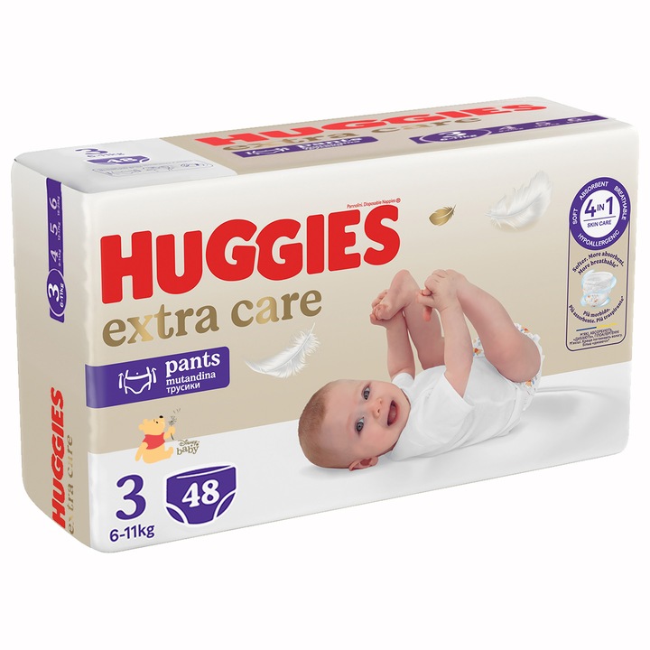 Пелени-гащички Huggies Extra Care 3, 6-11 кг, 48 броя