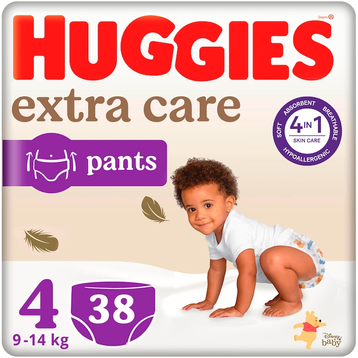ΠΠ΅Π»Π΅Π½ΠΈ-Π³Π°ΡΠΈΡΠΊΠΈ Huggies Extra Care Pants Π Π°Π·ΠΌΠ΅Ρ 4, 9-14 ΠΊΠ³, 38 Π±ΡΠΎΡ