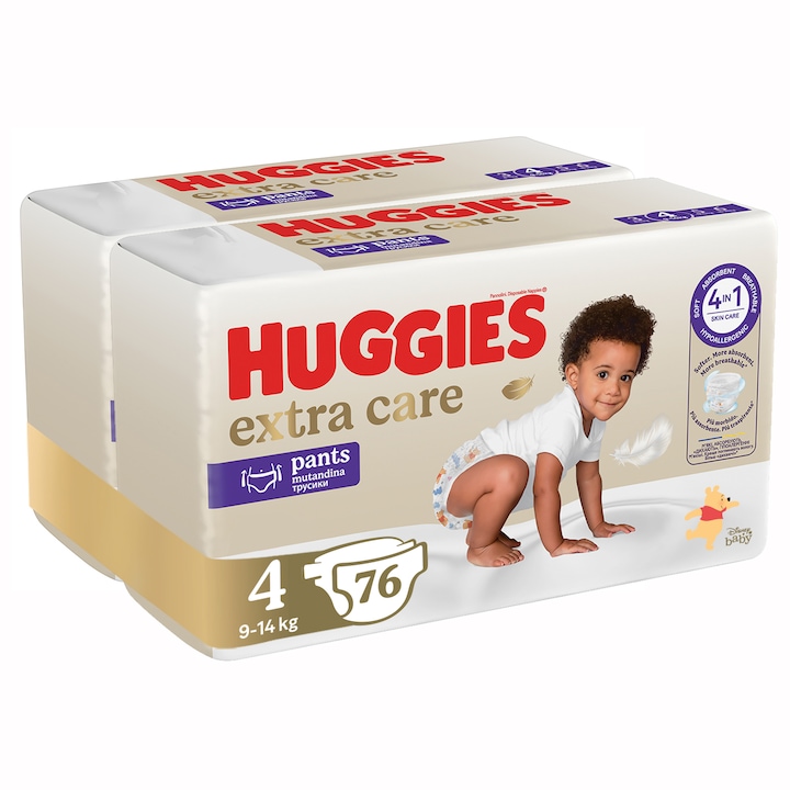 Пелени-гащички Huggies Extra Care Pants Размер 4, 9-14 кг, 76 броя