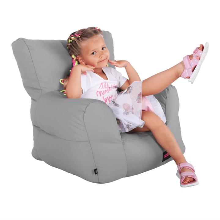 Táska típusú fotel szürke textil anyag Tampo 50x50x60 cm