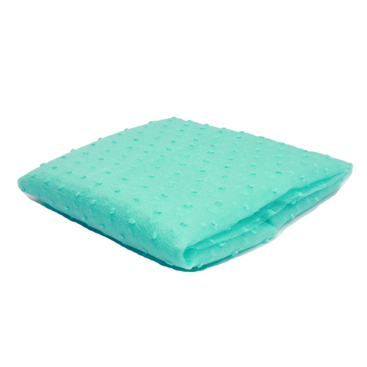 Плат органза, с бродирани точки, цвят мента, размер 50 см х 150 см