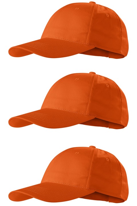 Set 3 sepci unisex Piccolio Sunshine, 100% bumbac, marime universala, culoare portocaliu
