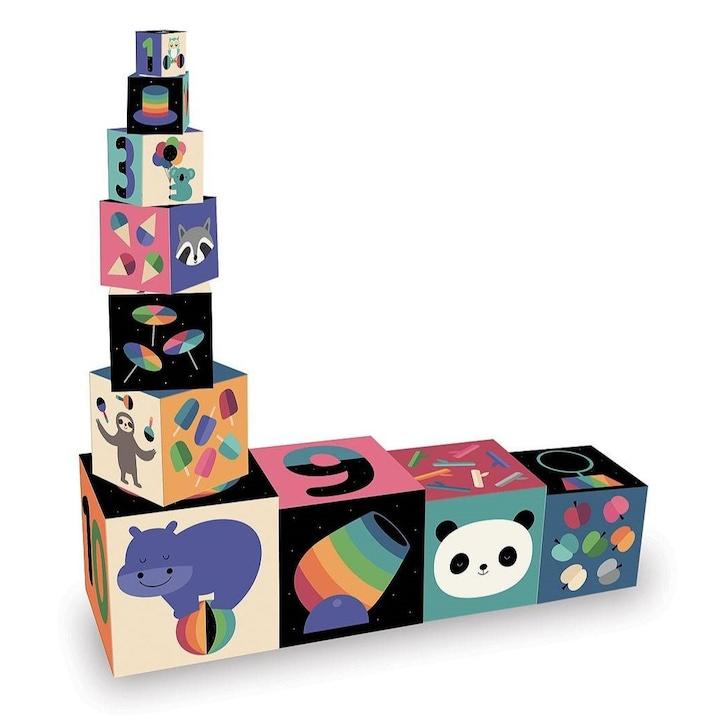 Образователни играчки, кубчета пирамиди Andy Westface, Vilac, 2 години+