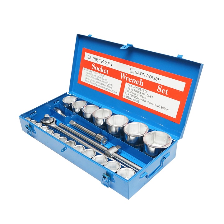 Trusa set chei tubulare 25 piese 3-4 19-70mm marimi mari DISGT63 (BK77055)