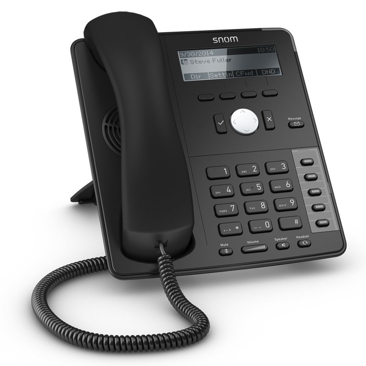 IP Телефон SNOM D715, IP телефон, Гигабитен, 4 линии, 4 SIP акаунта, 3 години гаранция, черен