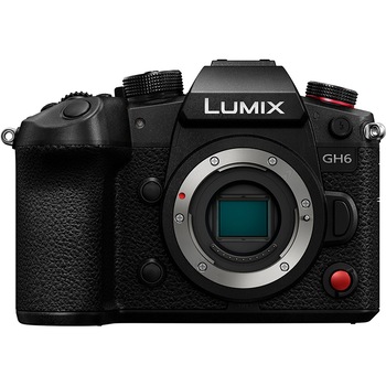 Aparat foto Mirrorless hibrid Panasonic LUMIX GH6E 25 MP MFT, 5,7K 10bit, C4K/4K 4:2:2 10bit, ProRes 422 HQ, Stabilizare Dual IS 2, Body, Negru