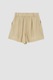DeFacto, Pantaloni scurti din amestec de modal cu pliseuri, Maro camel, 44