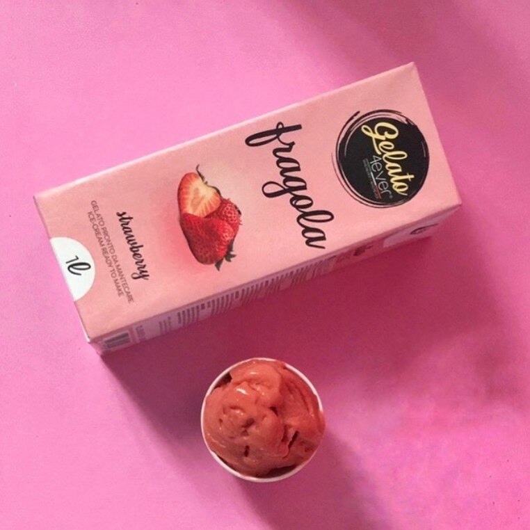 Mix inghetata Gelato 4ever, aroma capsuni, 100 lapte de vaca natural