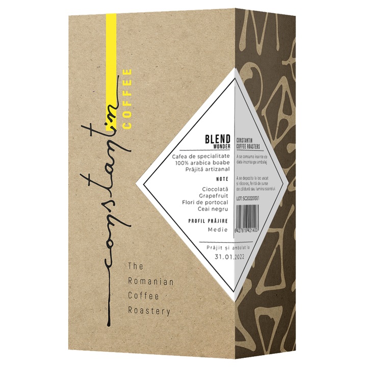 Кафе на зърна, 100% арабика, Blend Wonder, Constantin Coffee, 250g