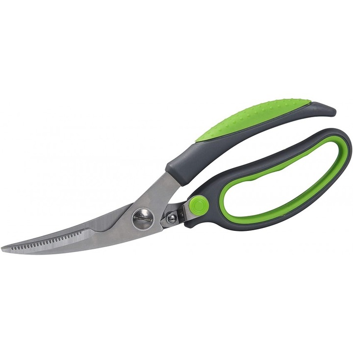 Foarfeca pentru pui, 23 cm, otel inoxidabil, gri cu verde, Nirosta