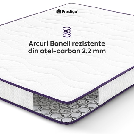 Saltea ortopedica, Prestige, Ergo Comfort, 190x160x18 cm, plasa de arcuri bonell, hipoalergenica, fermitate medie