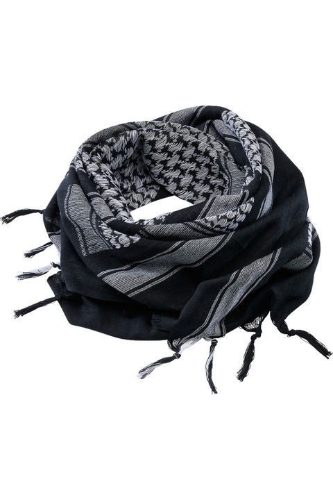 Esarfa pentru barbati Brandit SaTEK, Bumbac, 110x110 cm, Negru/Alb