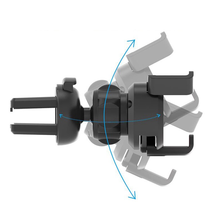 Suport Auto Anti Gravityt Bibilel, cu prindere in grila de ventilatie, Universal, Negru-Rosu, HUR-BBL5176
