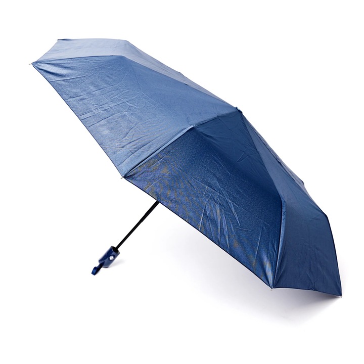 Umbrela pliabila, cu functia de deschidere/inchidere automata, rezistenta la vant, Bleumarin, 90cm