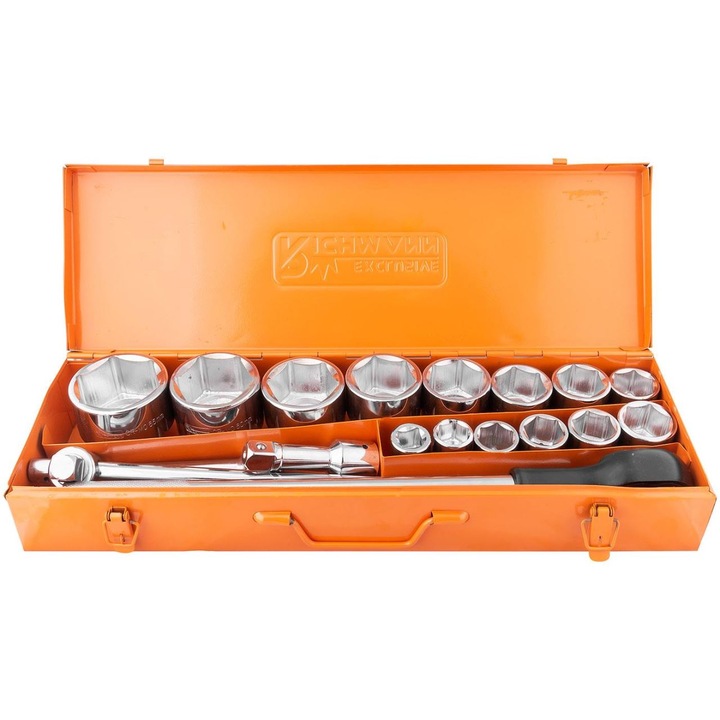 Set/trusa chei tubulare, 3/4", 18 piese, 22-65 mm, Richmann Exclusive