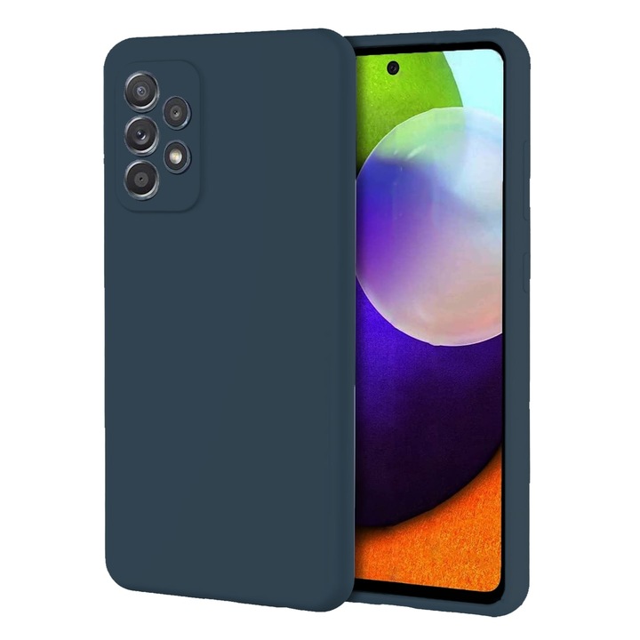 Husa telefon, Silicon, Compatibil cu Samsung Galaxy A52/A52 5G/A52s 5G, Albastru