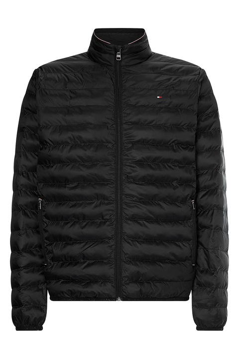 Tommy Hilfiger, Geaca cu vatelina si finisaj rezistent la apa, Negru