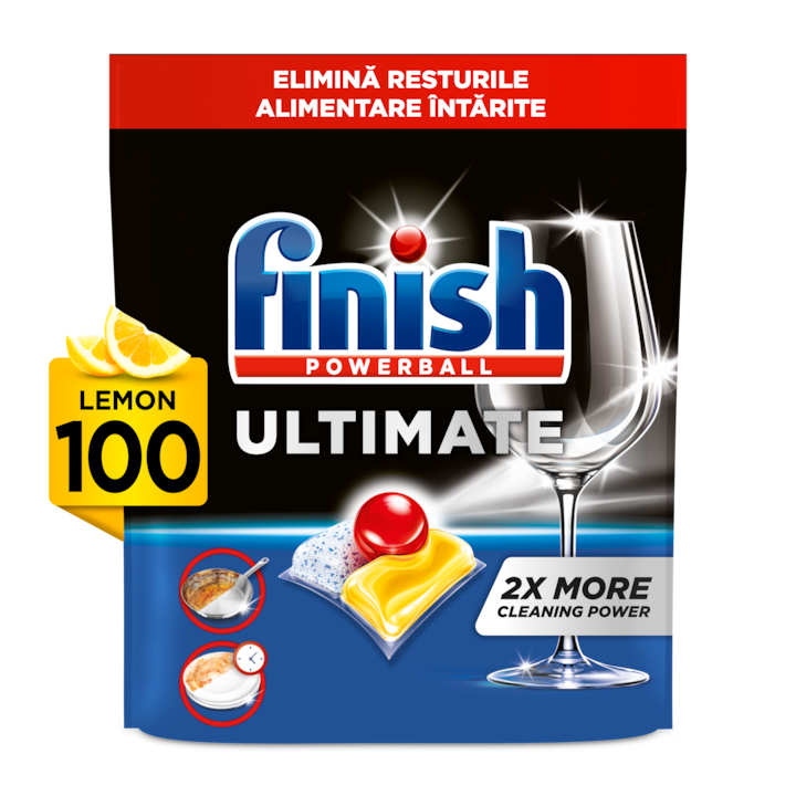 Капсули за съдомиялна Finish Ultimate, Лимон, 100 капсули