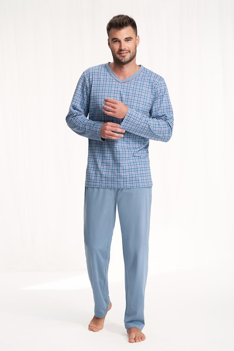 LUNA 795 Férfi pizsama kék 4XL