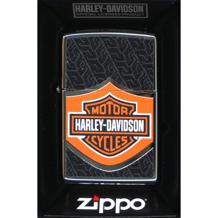 Bricheta metalica, Zippo, Model Harley Davidson Motor, Metal, Multicolor