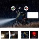 LED kerékpáros fényszóró cikloszámítógéppel, 5 világítási és hangzási mód, nagy LCD, sebességkijelző, beépített kürt, vízálló, USB töltés, YWX, fekete