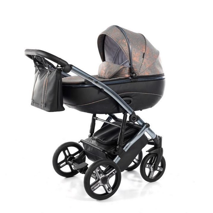 Carucior Bennetta Soft 2n1, Jasmine, Piele ecologica/Aluminiu, Spatar reglabil, Cupru