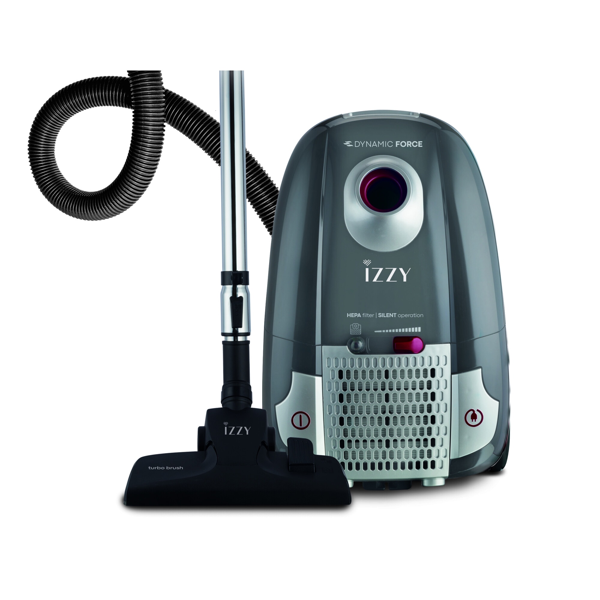 Aspirator cu sac, Dynamic Force Κ1, Izzy, Cu filtru HEPA13 lavabil, sac de 4Lt capacitate sac si indicator de schimbare