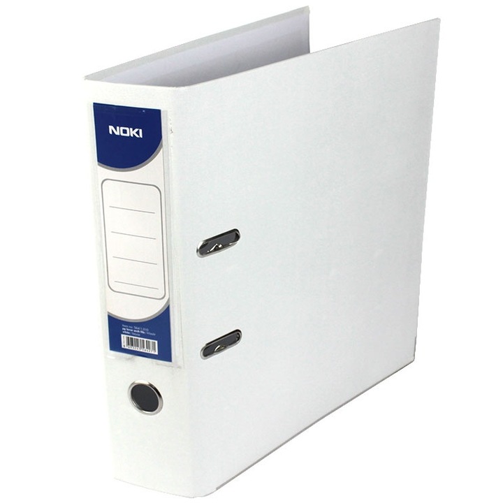 Biblioraft plastifiat Noki 7.5 cm alb