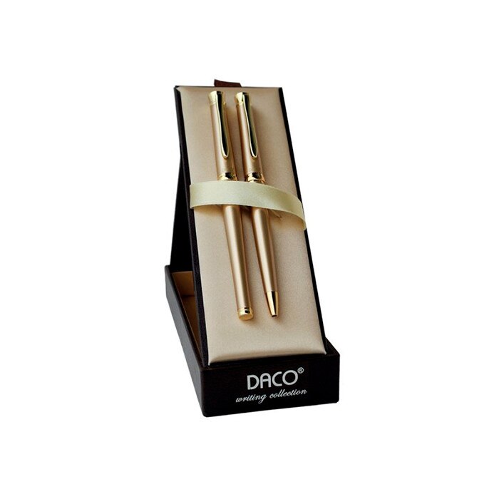 Set pix+stilou Daco SE218 auriu cu accesorii aurii