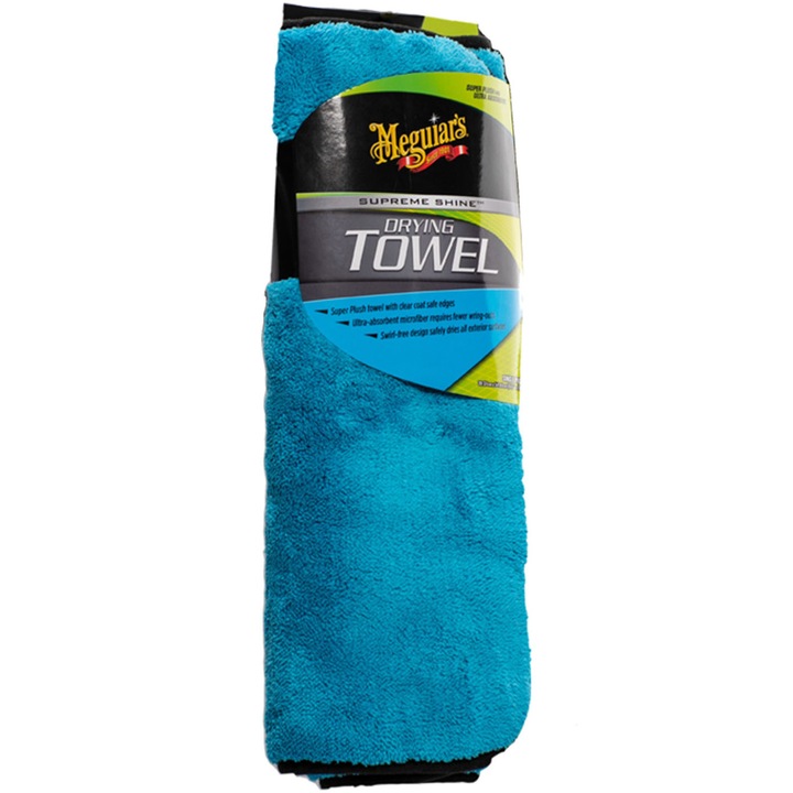 Кърпа за кола Meguiar's Supreme Shine Drying Towel, За избърсване на мокри повърхности, 39 x 54 см