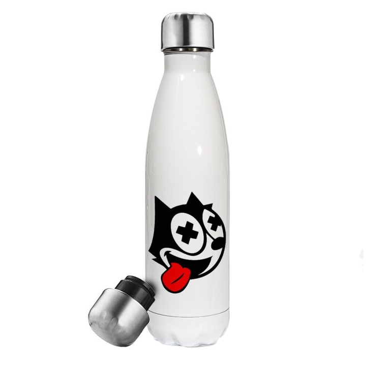 Termos Helix Cat, Otel inoxidabil, 500 ml, Alb