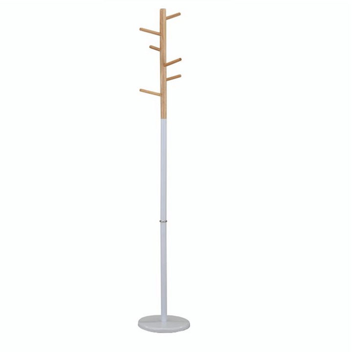 Закачалка Horst, Естествено дърво, Бял метал, 30х30х180 см