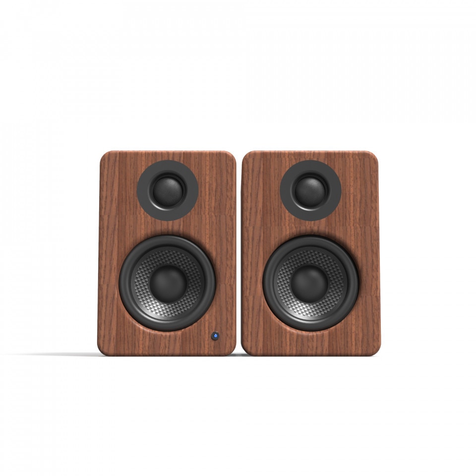 Set 2 Boxe active Kanto YU2 Walnut, 50W RMS, DAC USB, difuzoare Kevlar
