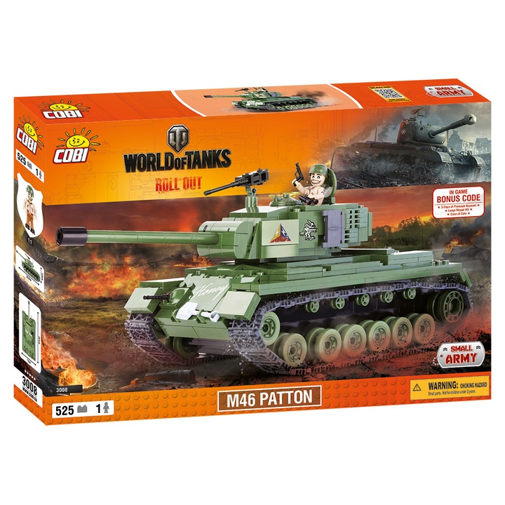 Set De Constructie Cobi, World Of Tanks, Tanc M46 Patton (525 piese)