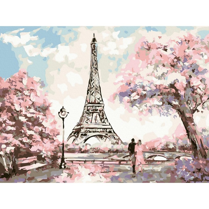Рисуване по номера ITA ART, Разходка в Париж, 30х40см, Многоцветен