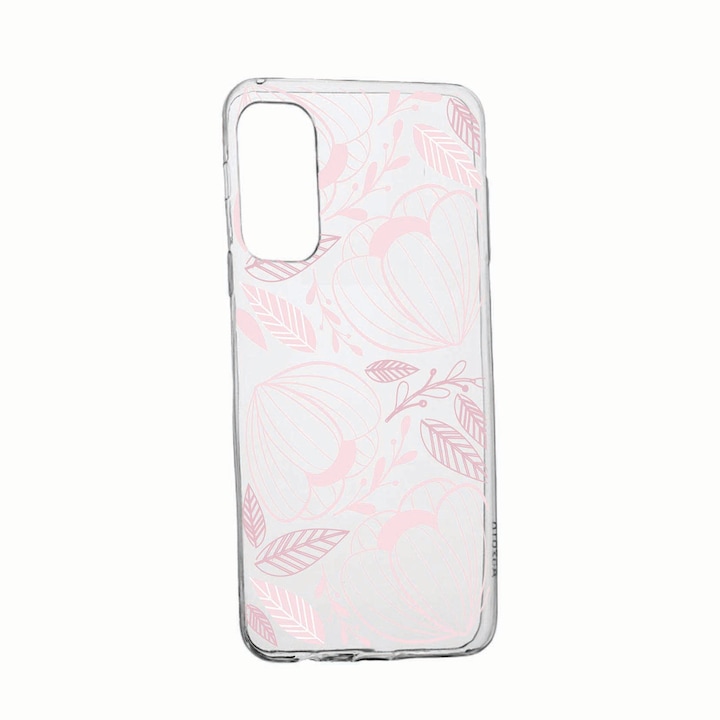 Силиконов калъф Unique за Xiaomi Poco F3 / F3 Pro, Pink Flowers, Transparent TR 113