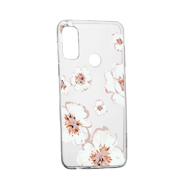 Силиконов калъф Unique за Huawei P Smart (2020), Pastel Colors - Flowers, Transparent TR 499