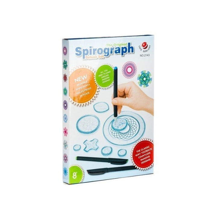 Делукс комплект спирограф, 22 шаблона, 3 маркера