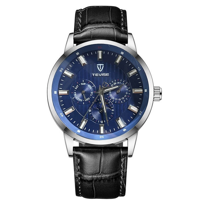 Ръчен мъжки часовник Tevise Analog Casual Fashion Quartz Blue