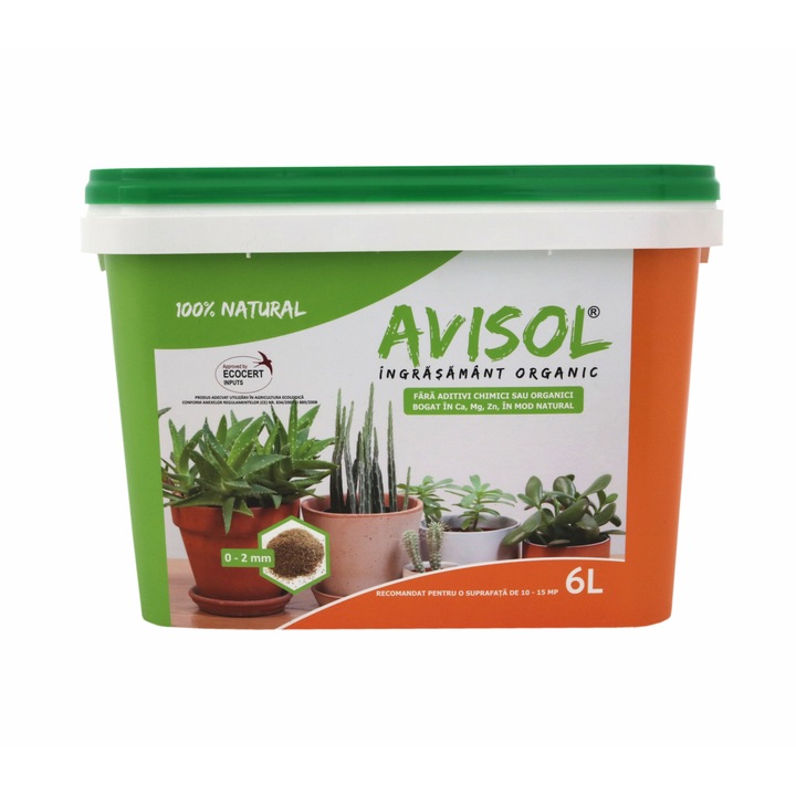 Ingrasamant organic, universal, Avisol, 0 - 2 mm, 6 L, mentine fertilitatea solului