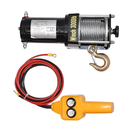 Troliu electric cu telecomanda 12V, 1,6T (3000lbs) lungime cablu 7.4m