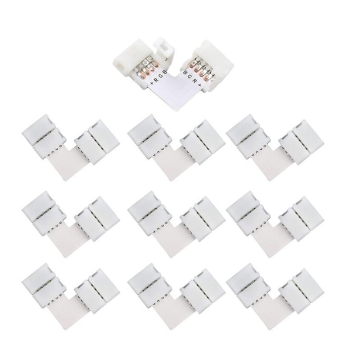 Set 10 conectori de colt banda LED RGB
